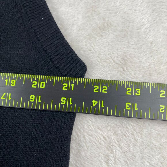 Jaymar Sport Mens Sweater Vest L Lambswool Argyle V-Neck Black Knit Classic - Picture 4 of 8